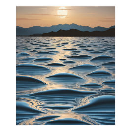 Minimalist Waves at Dawn フォトプリント