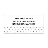Minimalist Waves Family Name Return Address セルフインキングスタンプ (デザイン)