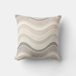 Minimalist Wavy Beige Throw Modern Abstract クッション