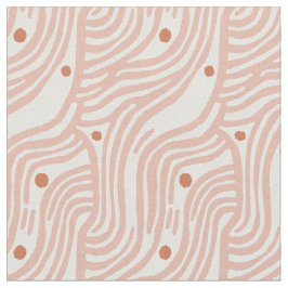 Minimalist Wavy Line Dot Pattern  ファブリック