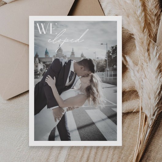 Minimalist We Eloped QR Code Elopement 案内状
