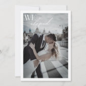 Minimalist We Eloped QR Code Elopement 案内状 (正面)