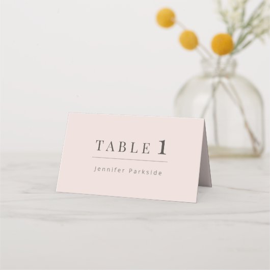 Minimalist Wedding | ウォーム ブラッシュ プレイスカード (正面)
