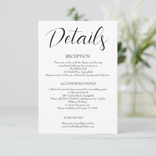 Minimalist Wedding  エンクロージャーカード (スタンド正面)