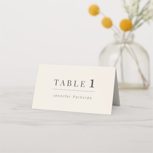 Minimalist Wedding | ソフトベージュ プレイスカード (正面)