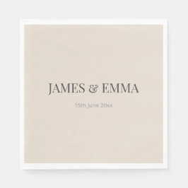 Minimalist Wedding ナプキン | ソフト ラテ スタンダードランチョンナプキン