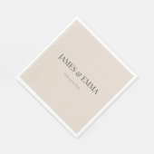 Minimalist Wedding ナプキン | ソフト ラテ スタンダードランチョンナプキン (角)