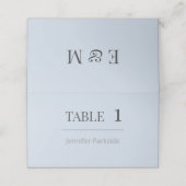 Minimalist Wedding プレイスカード | ダスキーブルー (外部開封)