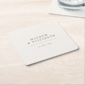 Minimalist Wedding  | ホワイト スクエアペーパーコースター (アングル)