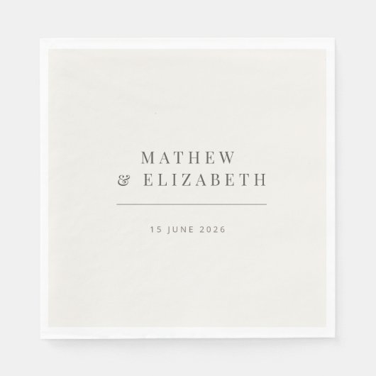 Minimalist Wedding  | ホワイト スタンダードランチョンナプキン (正面)