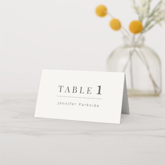 Minimalist Wedding | ホワイト プレイスカード (正面)