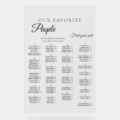  Minimalist  Wedding Alphabetical Seating Chart アクリルサイン (正面)