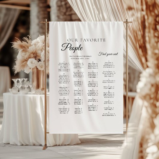 Minimalist Wedding Alphabetical Seating Chart タペストリー
