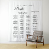 Minimalist Wedding Alphabetical Seating Chart タペストリー (インサイチュ)