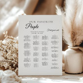 Minimalist Wedding Alphabetical Seating Chart 台座サイン