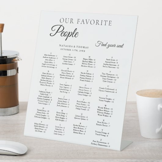 Minimalist Wedding Alphabetical Seating Chart 台座サイン (インサイチュ)