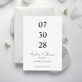 Minimalist Wedding Announcement Script Typography セーブザデート