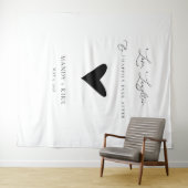 Minimalist Wedding Backdrop Banner Elegant Script  タペストリー (インサイチュ(横))