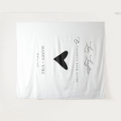 Minimalist Wedding Backdrop Banner Elegant Script  タペストリー (正面(横))