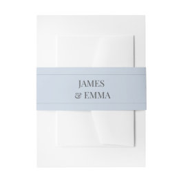 Minimalist Wedding Belly Band | Dusky Blue 招待状ベリーバンド