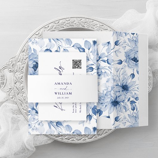 Minimalist Wedding Belly Band with Couple’s Names  招待状ベリーバンド