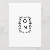 Minimalist Wedding Black & White Menu Card  メニュー (裏面)