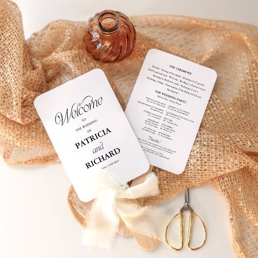 Minimalist Wedding Ceremony Order of Service  ハンドファン