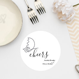 Minimalist Wedding Coaster ラウンドペーパーコースター