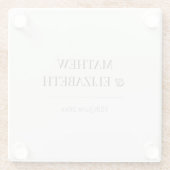 Minimalist Wedding Coaster | Warm Ivory ガラスコースター (裏面)