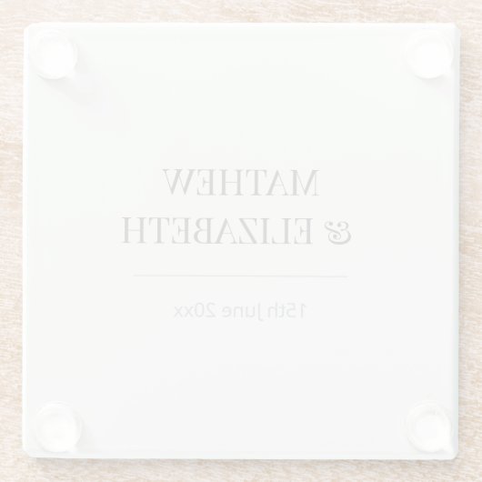 Minimalist Wedding Coaster | Warm Ivory ガラスコースター (裏面)