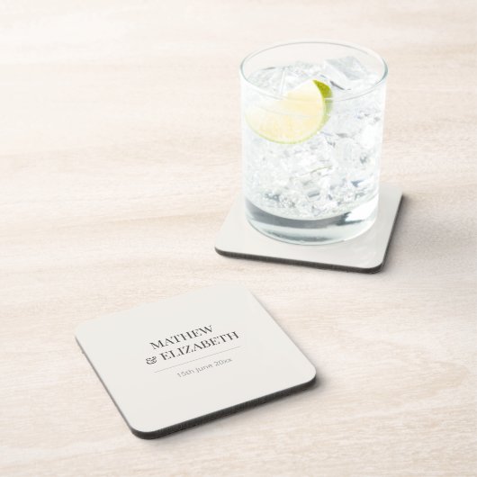 Minimalist Wedding Coaster | Warm Ivory コースター (右側)