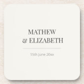 Minimalist Wedding Coaster | Warm Ivory コースター (正面)