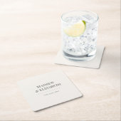 Minimalist Wedding Coaster | Warm Ivory スクエアペーパーコースター (インサイチュ)