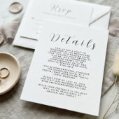 Minimalist Wedding Details Card