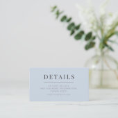 Minimalist Wedding Details Card | Dusky Blue エンクロージャーカード (スタンド正面)