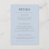 Minimalist Wedding Details Card Dusky Blue エンクロージャーカード (正面)