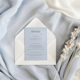 Minimalist Wedding Details Card Dusky Blue エンクロージャーカード
