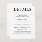 Minimalist Wedding Details Card | Elegant Editable アドバイスカード (正面/裏面)