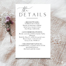 Minimalist Wedding Details Enclosure card エンクロージャーカード