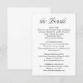 Minimalist Wedding Details Information Insert Card 出欠カード (正面/裏面)