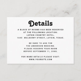 Minimalist Wedding Details | Modern Information エンクロージャーカード