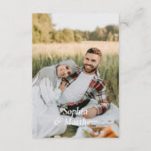 Minimalist Wedding Details Photo White エンクロージャーカード (裏面)