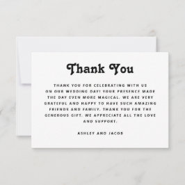 Minimalist Wedding | Elegant Modern Typography サンキューカード