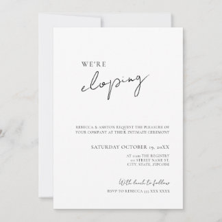 Minimalist Wedding Elopement Invitation 招待状