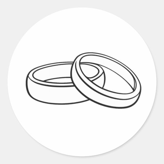 Minimalist Wedding Envelope Seal Sticker | Elegant ラウンドシール (正面)