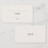 Minimalist Wedding Escort Cards | ウォームアイボリー プレイスカード (正面/裏面)