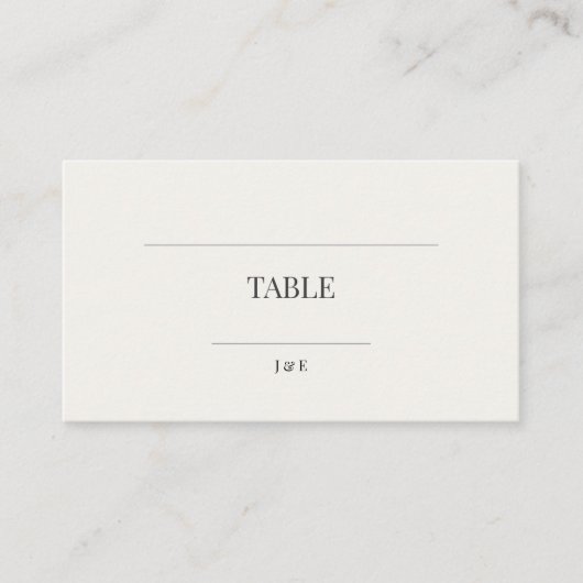 Minimalist Wedding Escort Cards | ウォームアイボリー プレイスカード (正面)