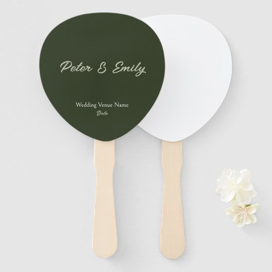 Minimalist Wedding Fan Keepsake ハンドファン (正面&裏面)