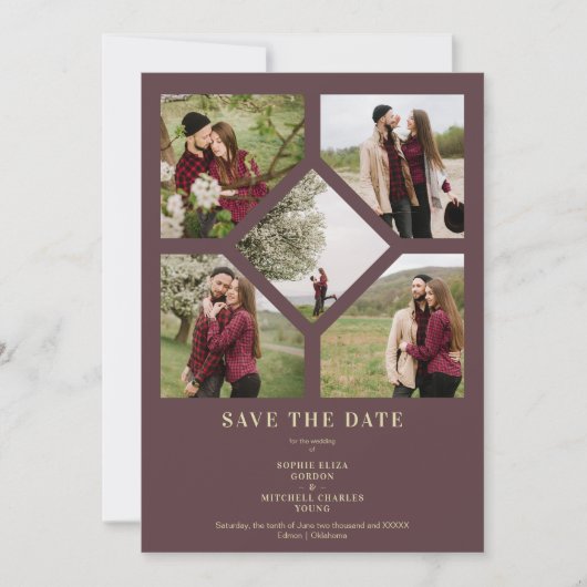 Minimalist Wedding Fancy 5 Photos Collage (正面)