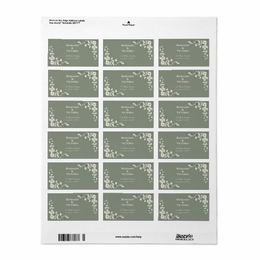 Minimalist Wedding Favor Labels ラベル (フルシート)